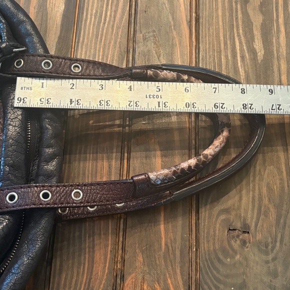 Limited Edition 30 Years Biasia Genuine Leather Snake Bag Metallic Purple Silver - Picture 13 of 13